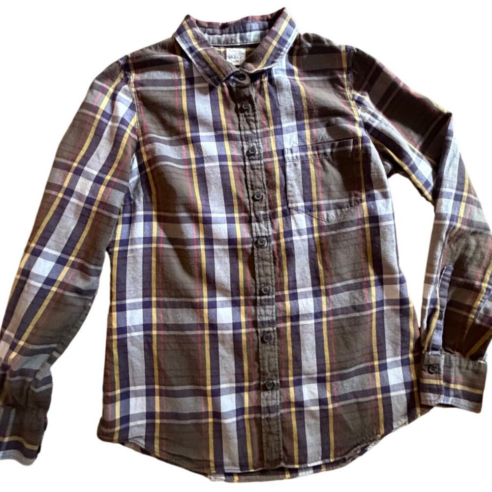 J.Crew The Perfect Shirt Small Plaid Purple Gold LSU Colors Button Down